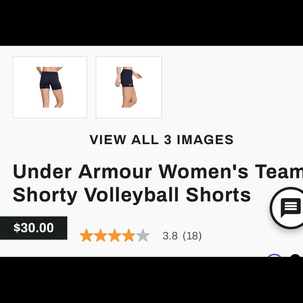 Under Armor volleyball shorts size adult medium color black